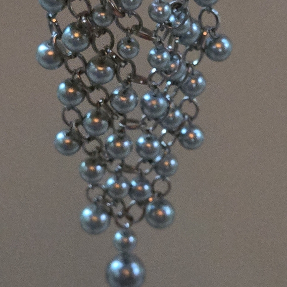 Silver Tone Bib Necklace Beads Chain Statement Layering - Picture 5 of 7